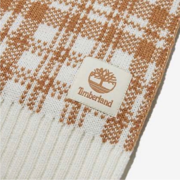 TIMBERLAND Plaid Scarf - Beige/Brown - NWT - Picture 4 of 6
